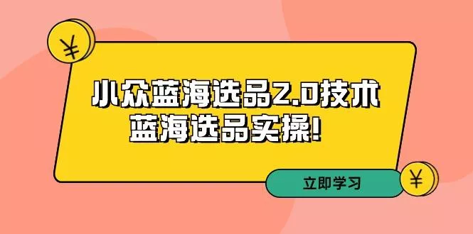 拼多多培训第33期：小众蓝海选品2.0技术-蓝海选品实操！-创享联盟-猴哥资源发布站