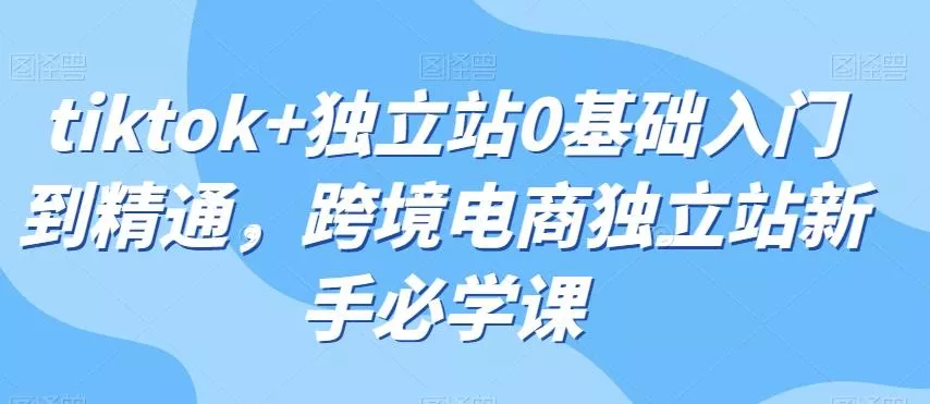 tiktok+独立站0基础入门到精通，跨境电商独立站新手必学课-创享联盟-猴哥资源发布站