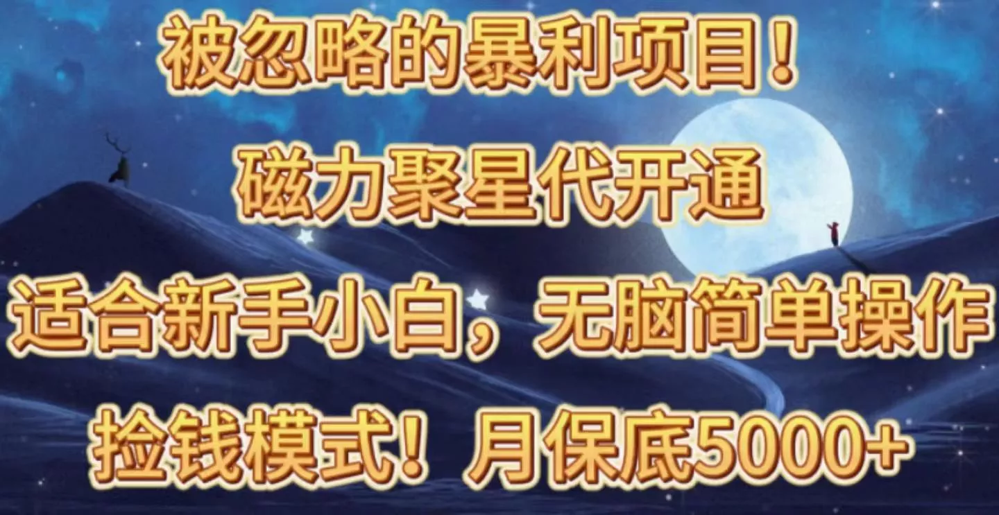 被忽略的暴利项目！磁力聚星代开通捡钱模式，轻松月入五六千-创享联盟-猴哥资源发布站