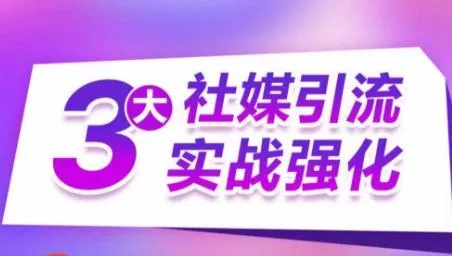 3大社媒引流实战强化，多渠道站外引流，高效精准获客，订单销售额翻倍增长-创享联盟-猴哥资源发布站