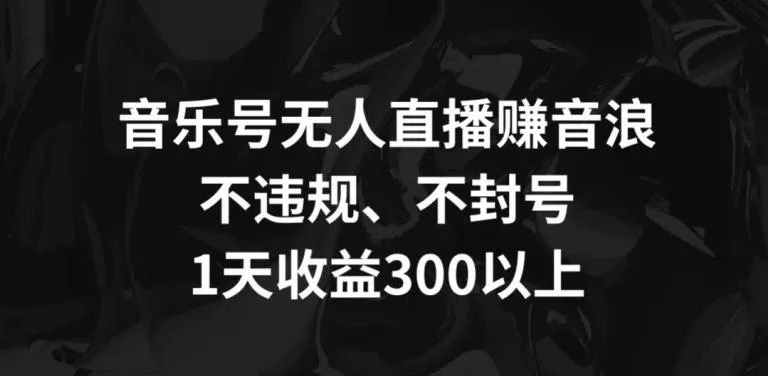 音乐号无人直播赚音浪，不违规、不封号，1天收益300+【揭秘】-创享联盟-猴哥资源发布站