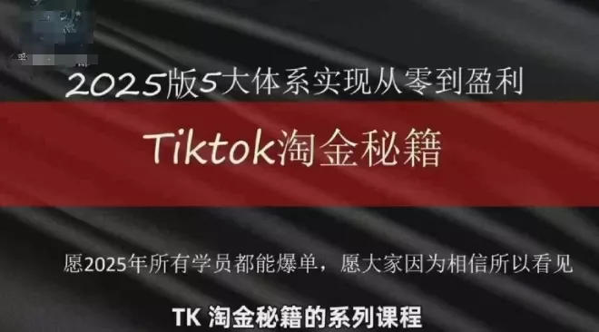 TikTok跨境2025淘金秘籍,2025TikTok从0到盈利变现-创享联盟-猴哥资源发布站