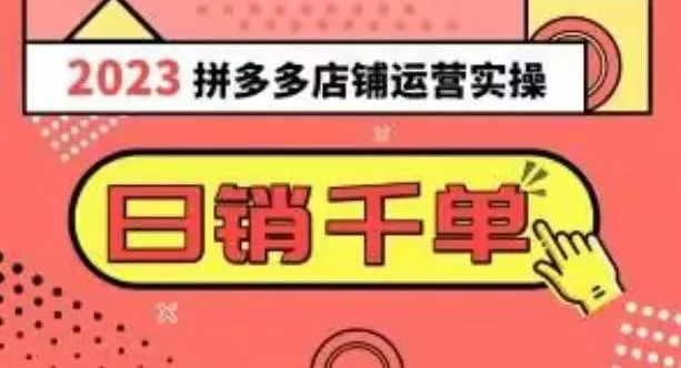 2023拼多多运营实操，每天30分钟日销1000＋，爆款选品技巧大全（10节课）-创享联盟-猴哥资源发布站