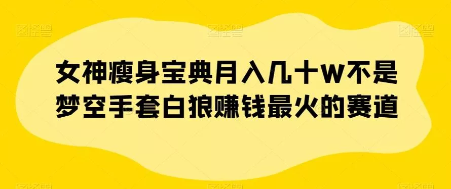 女神瘦身宝典月入几十W不是梦空手套白狼赚钱最火的赛道【揭秘】-创享联盟-猴哥资源发布站