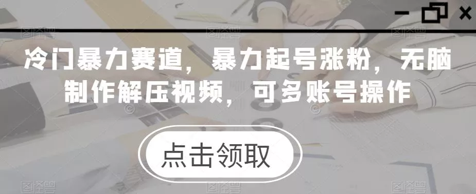 冷门暴力赛道,暴力起号涨粉,无脑制作解压视频,可多账号操作-创享联盟-猴哥资源发布站