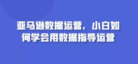 亚马逊数据运营，小白如何学会用数据指导运营-创享联盟-猴哥资源发布站