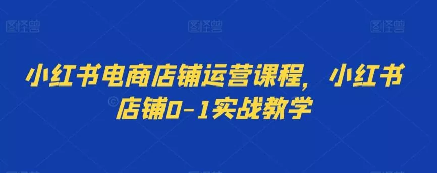 小红书电商店铺运营课程,小红书店铺0-1实战教学-创享联盟-猴哥资源发布站