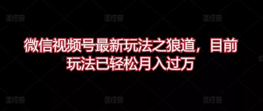 微信视频号最新玩法之狼道，目前玩法已轻松月入过万【揭秘】-创享联盟-猴哥资源发布站