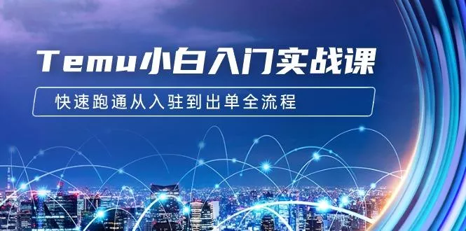 (9295期)Temu小白入门实战课:跨境拼多多电商培训 快速跑通从入驻到出单全流程-12节-创享联盟-猴哥资源发布站