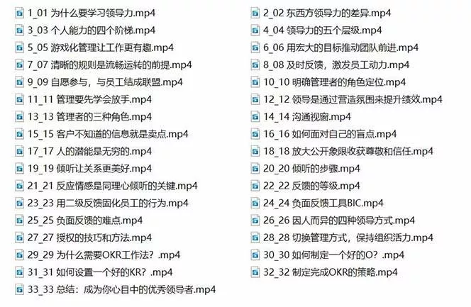管理者必学的领导力课：教你解决团队沟通和激励难题(33节课)