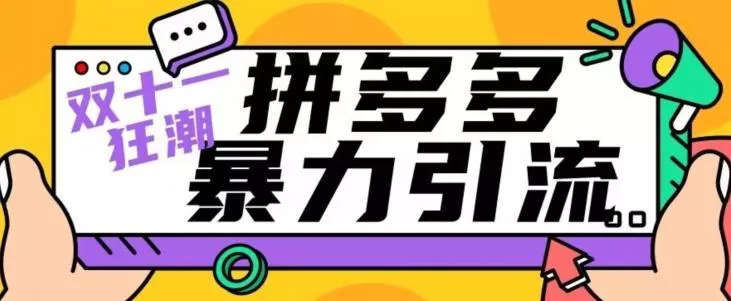 【首发】双十一拼多多暴力引流，日引300+微信-创享联盟-猴哥资源发布站