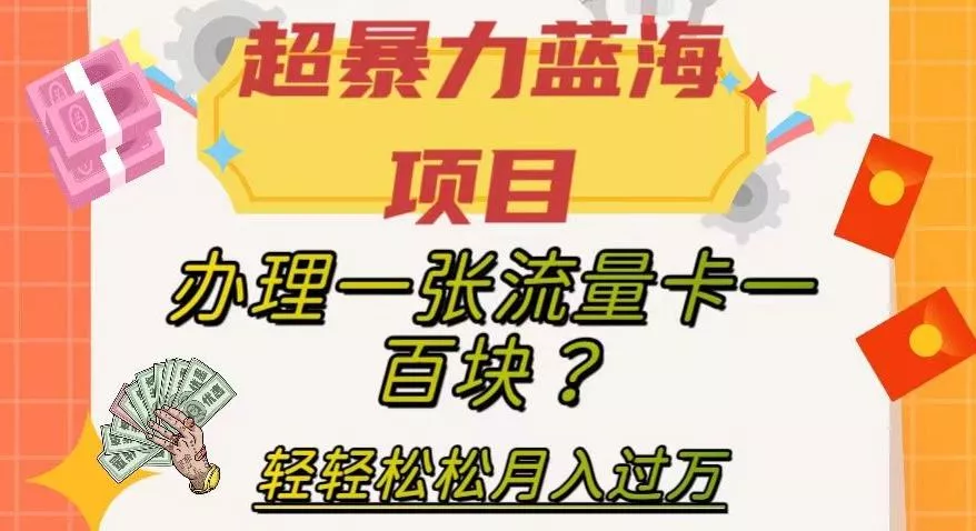超暴力蓝海项目，办理一张流量卡一百块？轻轻松松月入过万，保姆级教程【揭秘】-创享联盟-猴哥资源发布站