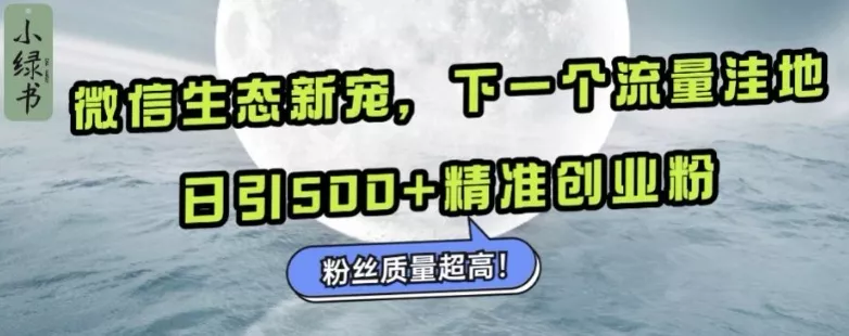 微信生态新宠小绿书：下一个流量洼地，日引500+精准创业粉，粉丝质量超高-创享联盟-猴哥资源发布站