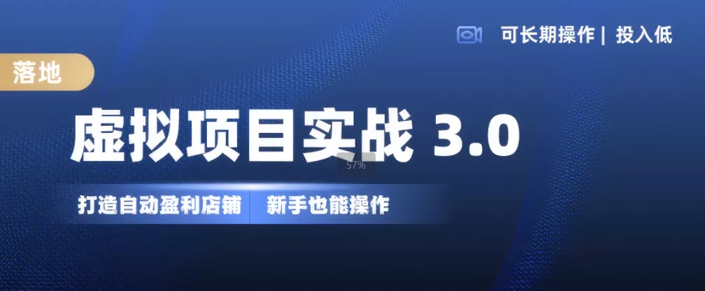 虚拟项目实战3.0，打造自动盈利店铺，可长期操作投入低，新手也能操作-创享联盟-猴哥资源发布站