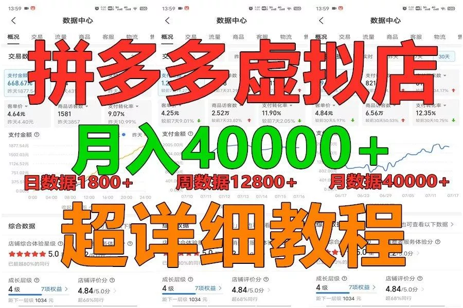 拼多多虚拟电商训练营月入40000+，全网最详细，你做你也行，暴利稳定长久-创享联盟-猴哥资源发布站