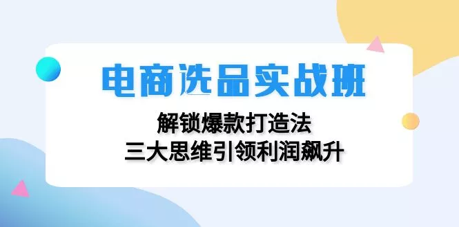 电商选品实战班：解锁爆款打造法，三大思维引领利润飙升-创享联盟-猴哥资源发布站