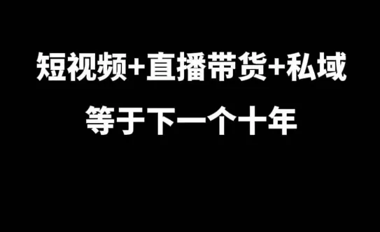 短视频+直播带货+私域等于下一个十年，大佬7年实战经验总结-创享联盟-猴哥资源发布站