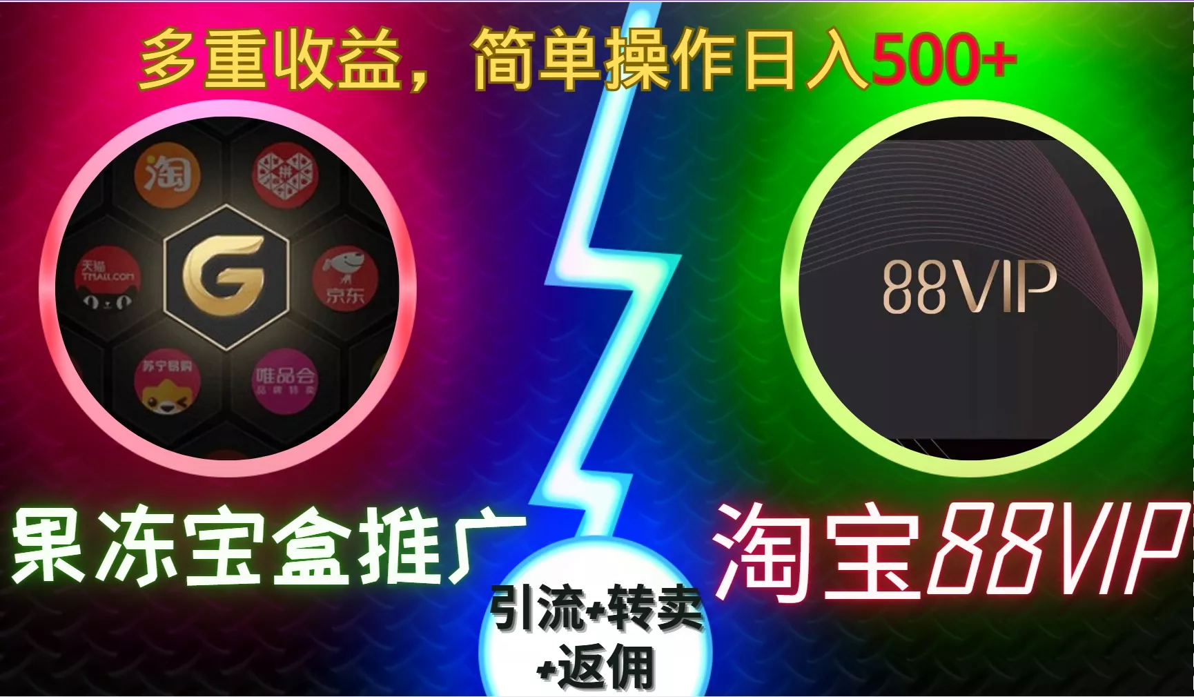 果冻宝盒推广88VIP，引流+转卖+返佣，多重收益，简单操作日入5张【揭秘】-创享联盟-猴哥资源发布站
