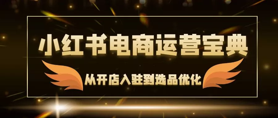 小红书电商运营宝典：从开店入驻到选品优化，一站式解决你的电商难题-创享联盟-猴哥资源发布站