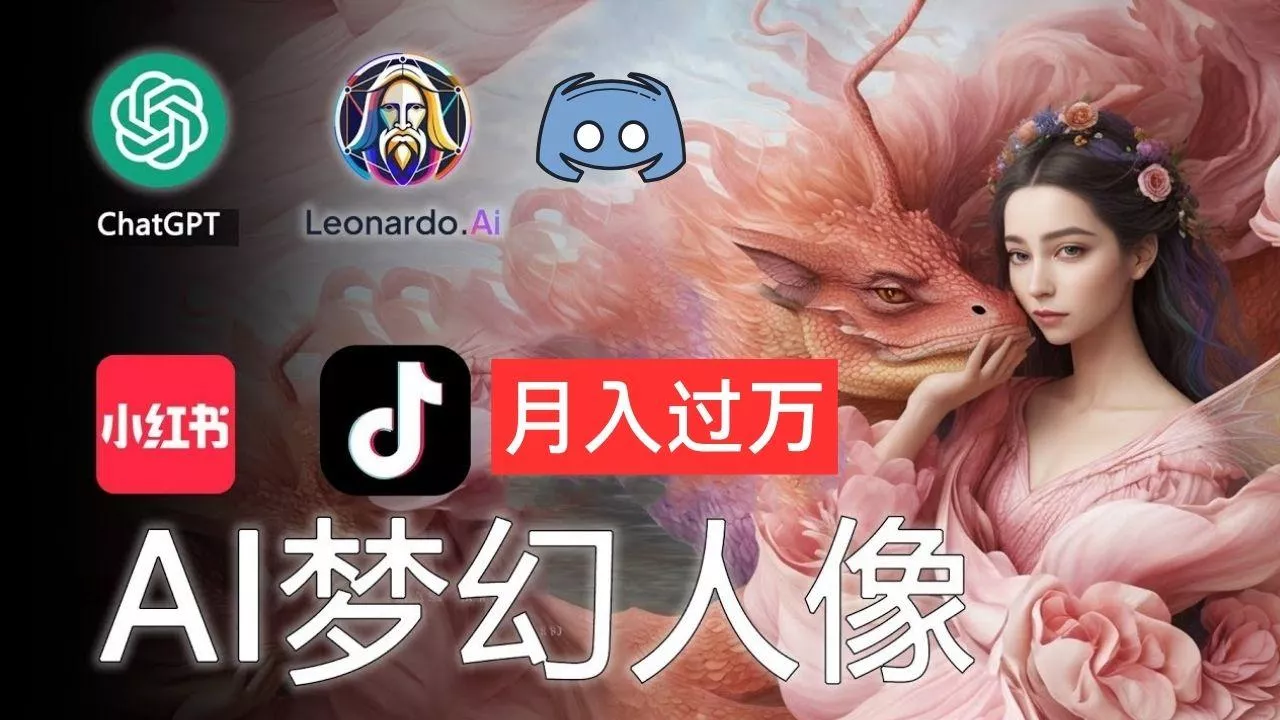 AI摄影梦幻人像：零基础也能月入过万的秘密-创享联盟-猴哥资源发布站