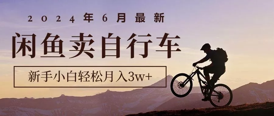 2024年6月最新闲鱼卖自行车，新手小白轻松月入3w+项目-创享联盟-猴哥资源发布站
