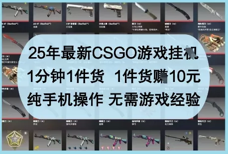 25年最新CSGO游戏挂G，1分钟1件货，1件货挣10元，纯手机操作，无需游戏经验【揭秘】-创享联盟-猴哥资源发布站