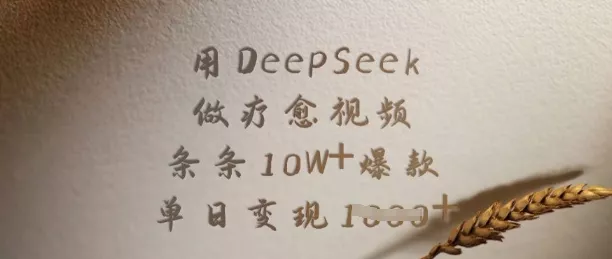 用DeepSeek做疗愈视频，条条10W+爆款，单日变现多张-创享联盟-猴哥资源发布站