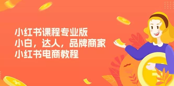 小红书课程专业版，小白，达人，品牌商家，小红书电商教程(15节-创享联盟-猴哥资源发布站