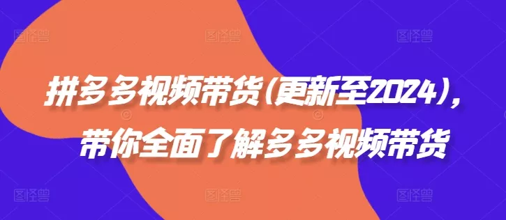 拼多多视频带货(更新至2024)，带你全面了解多多视频带货-创享联盟-猴哥资源发布站