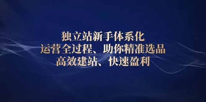 独立站新手体系化 运营全过程，助你精准选品、高效建站、快速盈利-创享联盟-猴哥资源发布站