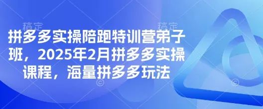 拼多多实操陪跑特训营弟子班，2025年2月拼多多实操课程，海量拼多多玩法-创享联盟-猴哥资源发布站