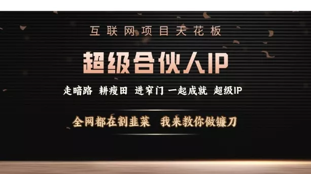 互联网项目天花板，超级合伙人IP，全网都在割韭菜，我来教你做镰刀【仅揭秘】-创享联盟-猴哥资源发布站