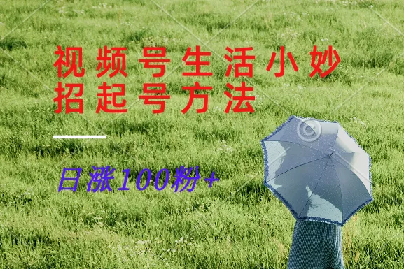 视频号生活小妙招分享赛道， 起号涨粉新方法，日涨100粉-创享联盟-猴哥资源发布站
