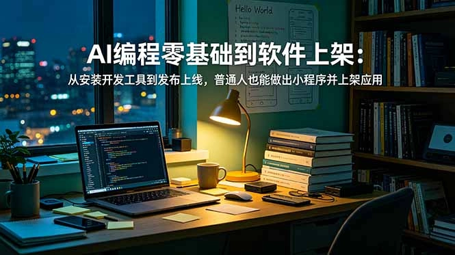 AI编程零基础到软件上架：从安装开发工具到发布上线，普通人也能做出小程序并上架应用商店 - 猴哥资源采集站